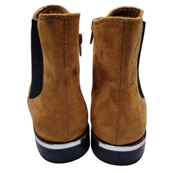 Nine West | Cognac Brown Suede Almond Toe Southwestern Ankle Booties Women's 7 - Picture 6 of 13